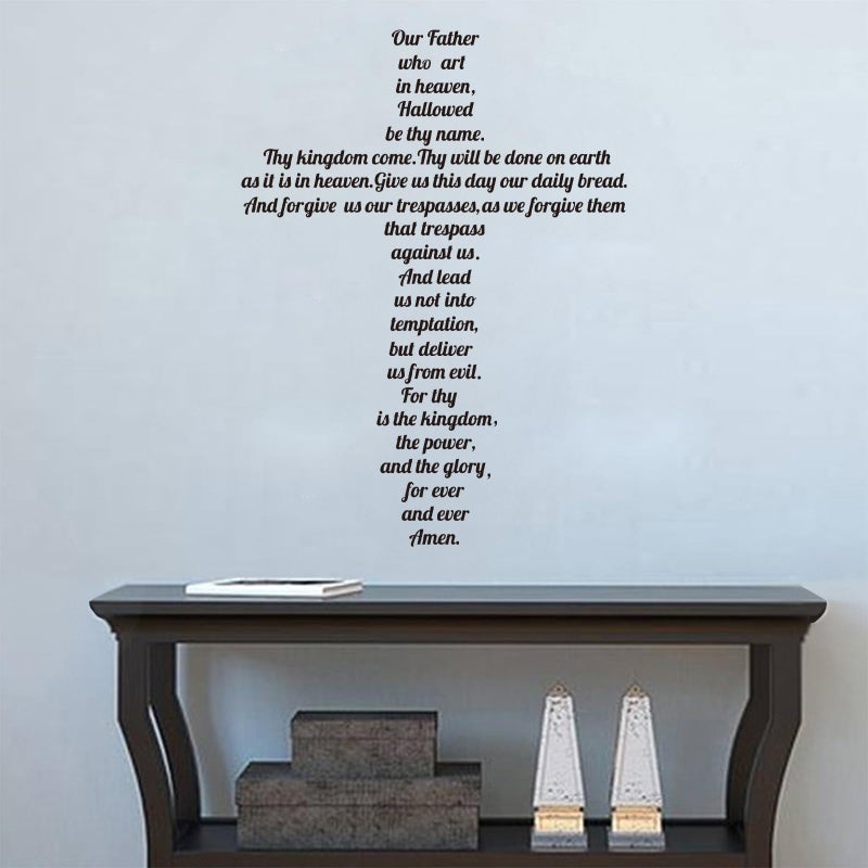 decalmile The Lordâ€™s Prayer Wall Decals Quotes Our Father who Art in Heaven Inspirational Christian Bible Sayings Wall Stickers Living Room Bedroom Church Home Decor(Finished Size: 26 Inch x 34 Inch) - Image 2